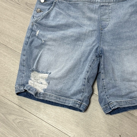 Lane Bryant Shorts Wide Leg Blue Jean Overalls - Picture 6 of 12